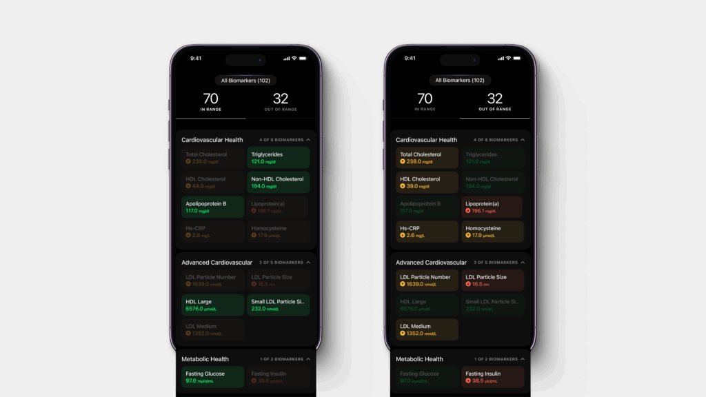 Blood Vision dashboard