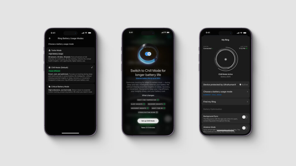 New Ultrahuman Ring AIR battery modes
